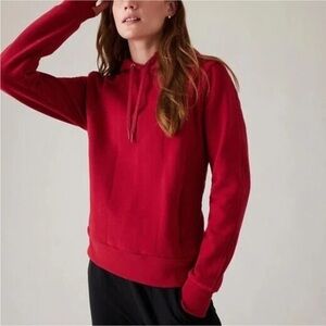 Athleta Retroplush Revive Hoodie Pullover Sweatshirt Women’s Medium Red Fleece